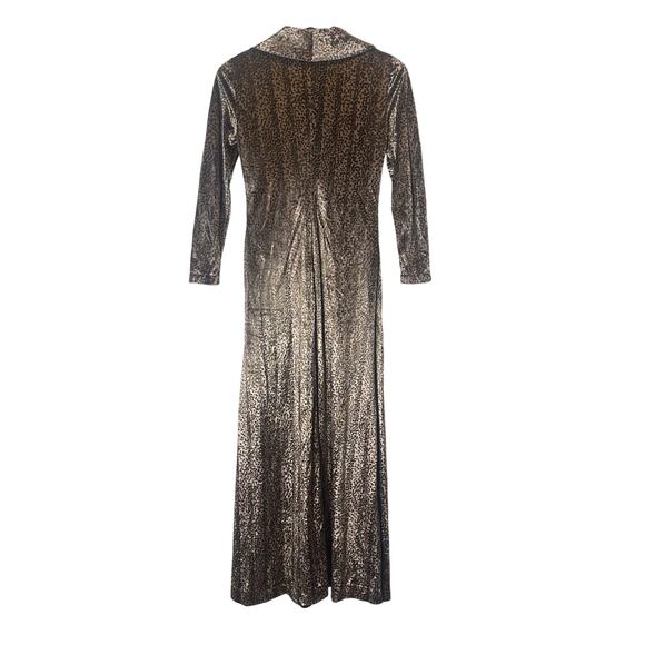 Carlye Vintage Leopard Print Velvet Maxi Dress - Picture 3 of 11